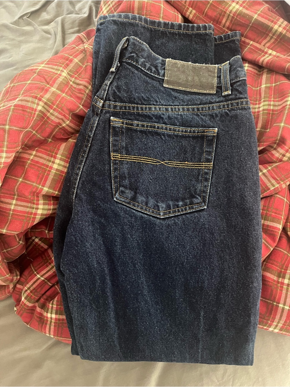Express Men’s Dark Blue Denim Relaxed Jeans